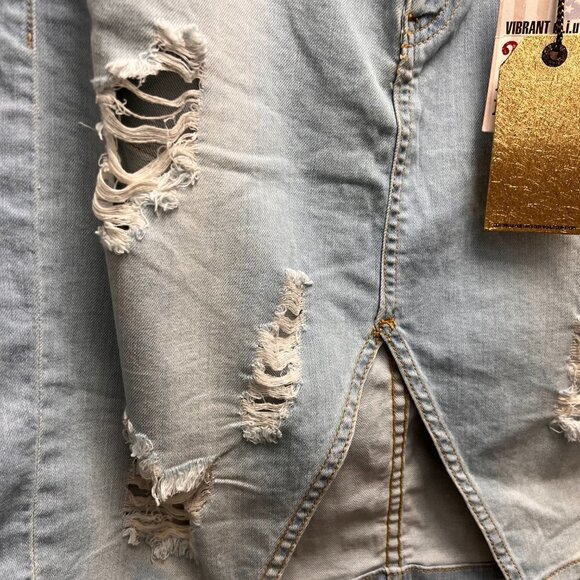 VIBRANT M.I.U NWT Distressed Midi Skirt Size Large (11,13) - Picture 4 of 8